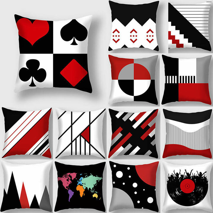 Flerfarvet Abstrakt Kunst Pude Cover i Polyester
