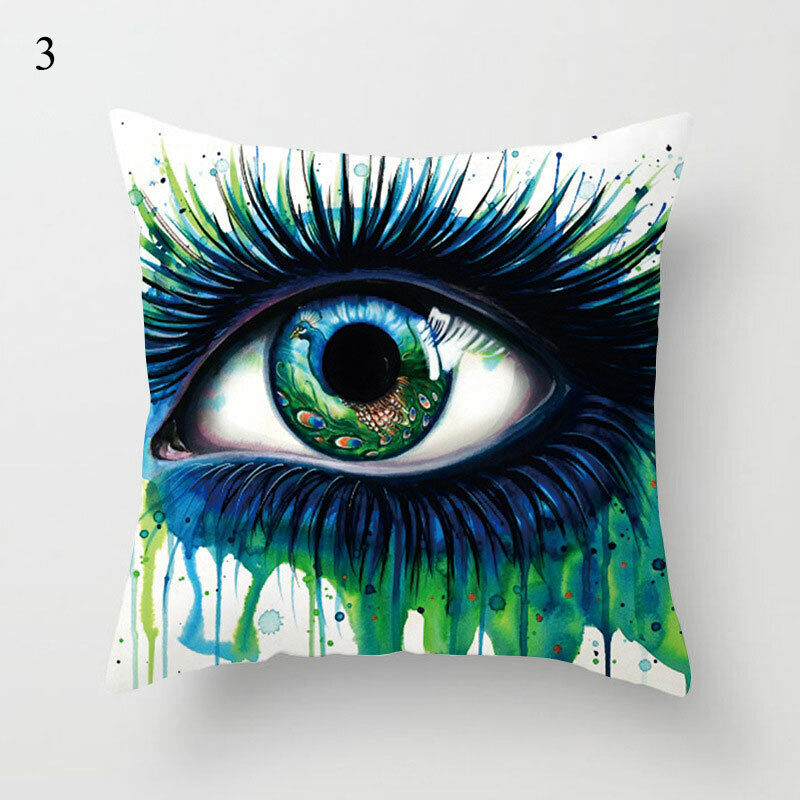 Flerfarvet Abstrakt Kunst Pude Cover i Polyester