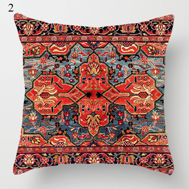 Boho Mandala Print Linnedække i Hør 18x18