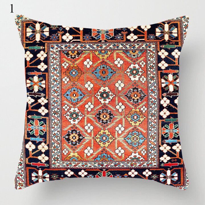 Boho Mandala Print Linnedække i Hør 18x18
