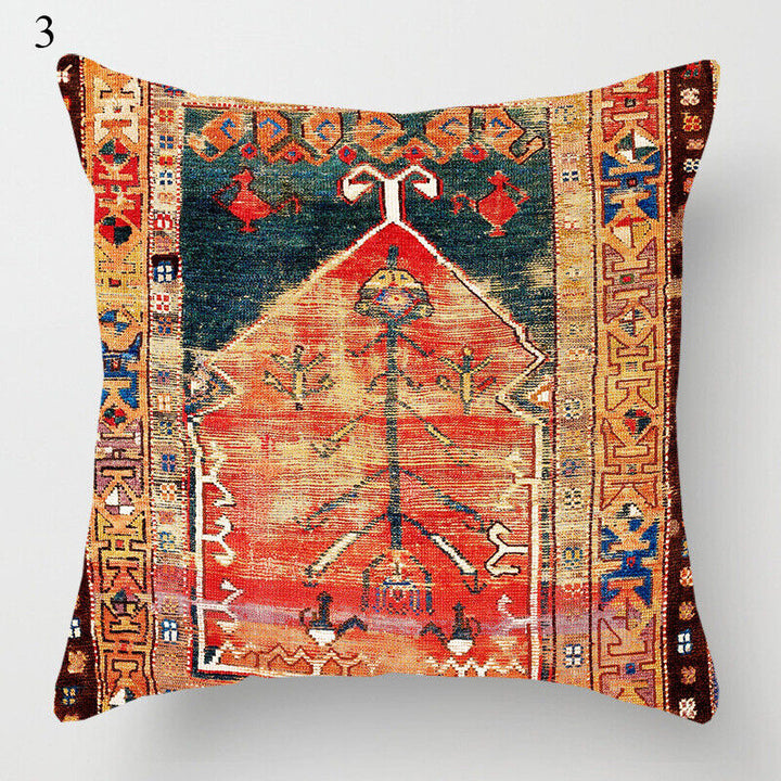 Boho Mandala Print Linnedække i Hør 18x18