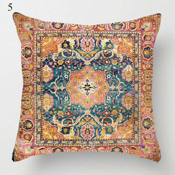 Boho Mandala Print Linnedække i Hør 18x18