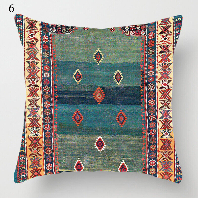 Boho Mandala Print Linnedække i Hør 18x18
