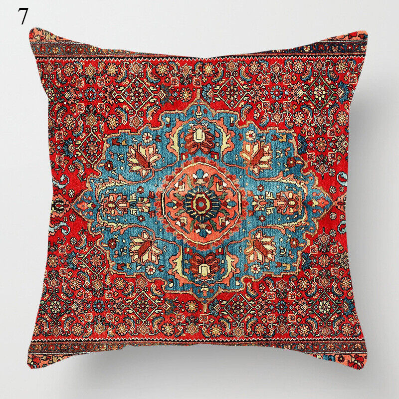 Boho Mandala Print Linnedække i Hør 18x18