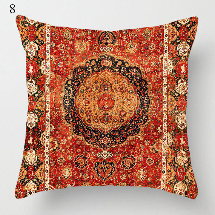 Boho Mandala Print Linnedække i Hør 18x18
