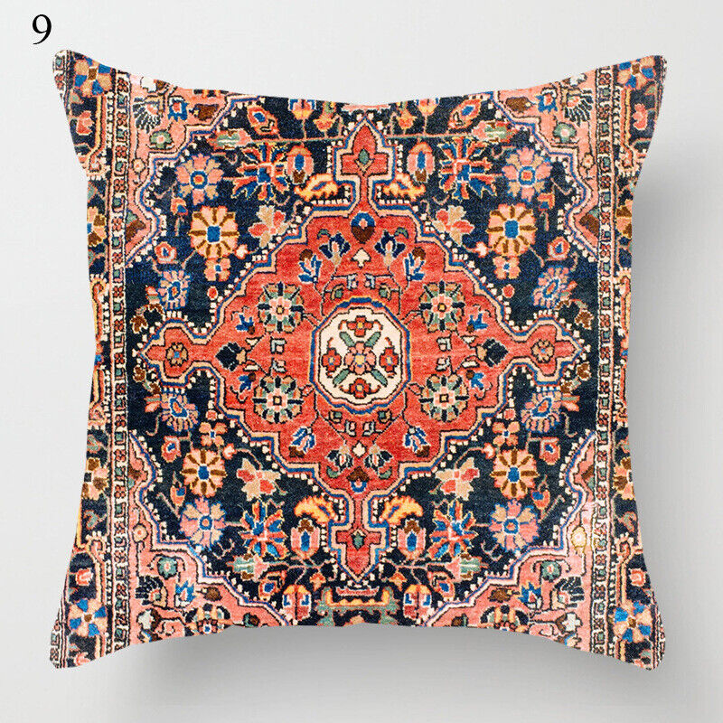 Boho Mandala Print Linnedække i Hør 18x18