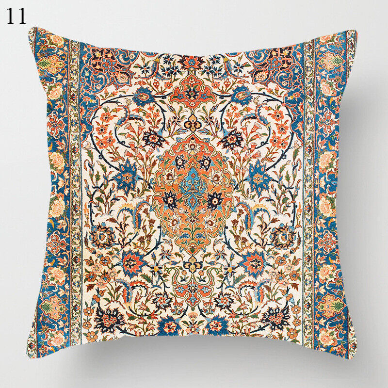 Boho Mandala Print Linnedække i Hør 18x18