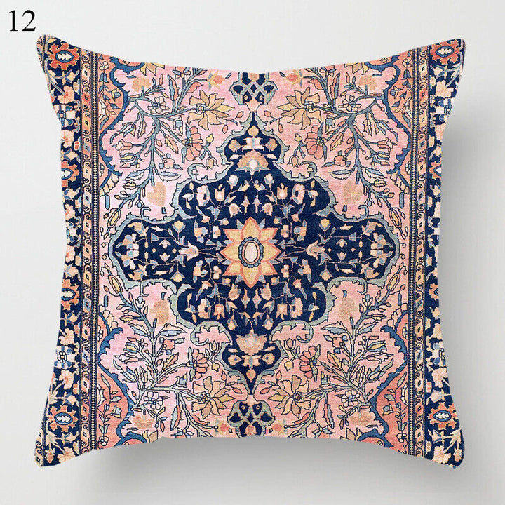 Boho Mandala Print Linnedække i Hør 18x18