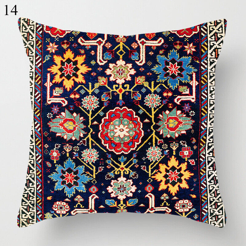 Boho Mandala Print Linnedække i Hør 18x18