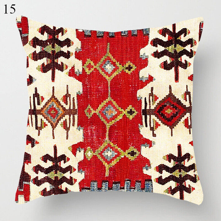 Boho Mandala Print Linnedække i Hør 18x18