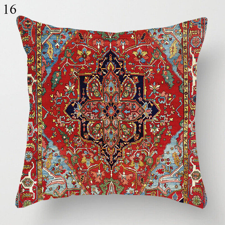 Boho Mandala Print Linnedække i Hør 18x18