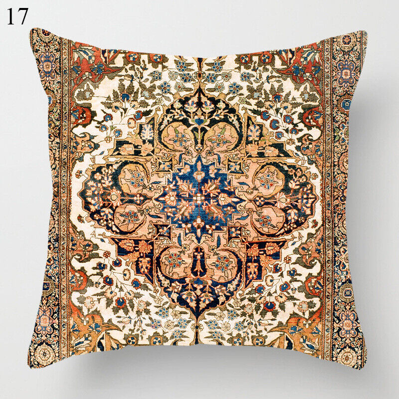Boho Mandala Print Linnedække i Hør 18x18