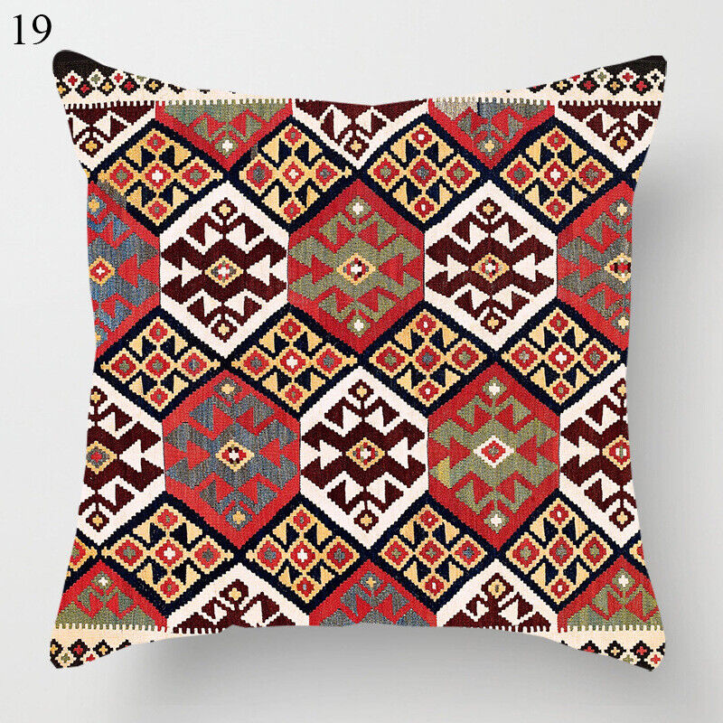 Boho Mandala Print Linnedække i Hør 18x18