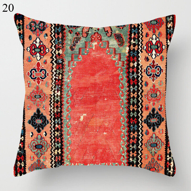 Boho Mandala Print Linnedække i Hør 18x18