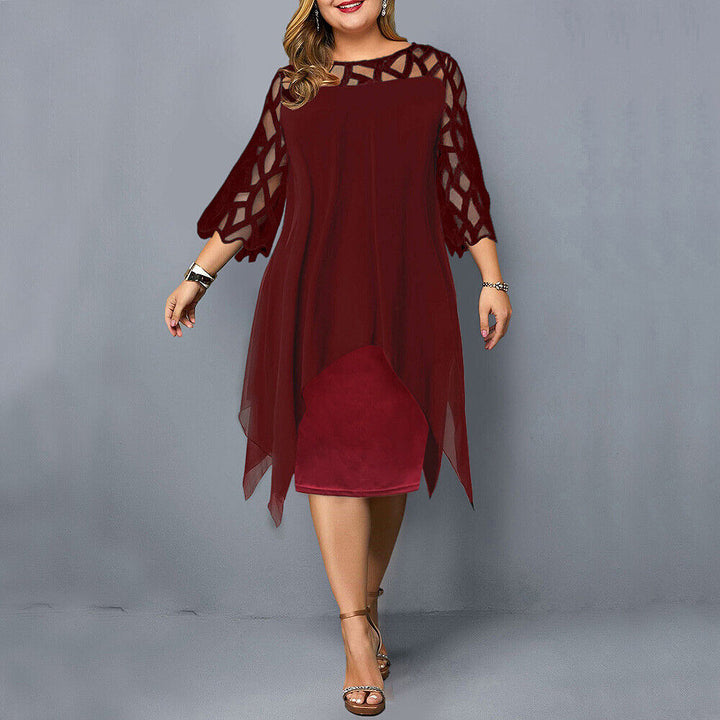 Stella | Kvinders Plus Size Flowy Draped Midi Kjole
