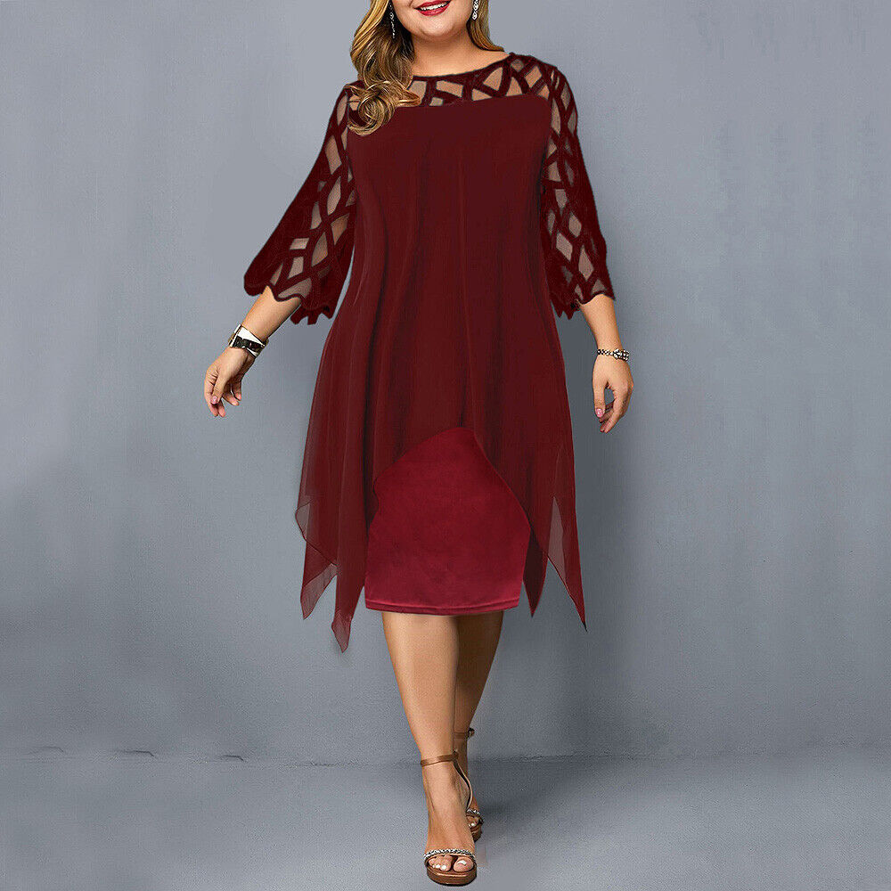Stella | Kvinders Plus Size Flowing Draped Midi Kjole