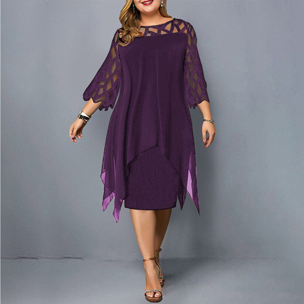 Stella | Kvinders Plus Size Flowy Draped Midi Kjole