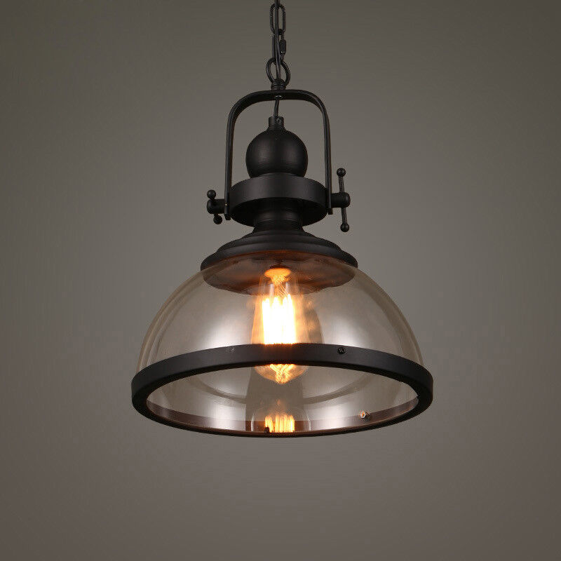 Industriel Glas Pendel Lysekrone med Skålformet Design