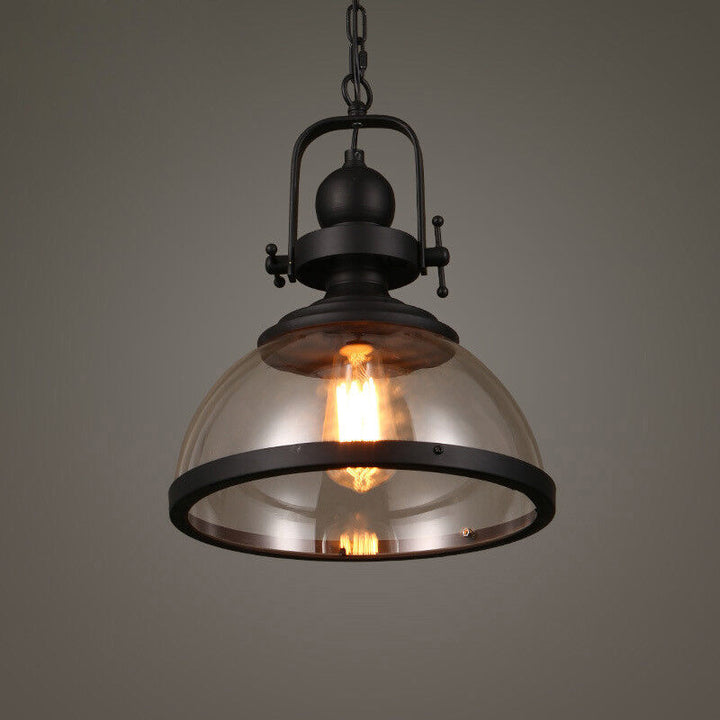 Industriel Glas Pendel Lysekrone med Skålformet Design