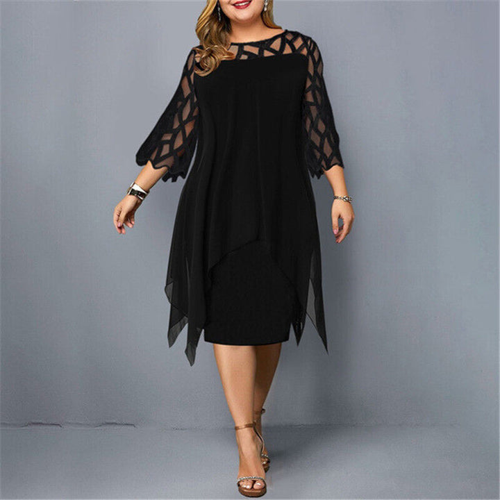 Stella | Kvinders Plus Size Flowing Draped Midi Kjole