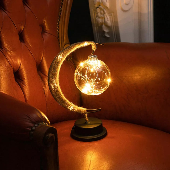 LED Månelampe i Glas - Batteridrevet, Realistisk Design