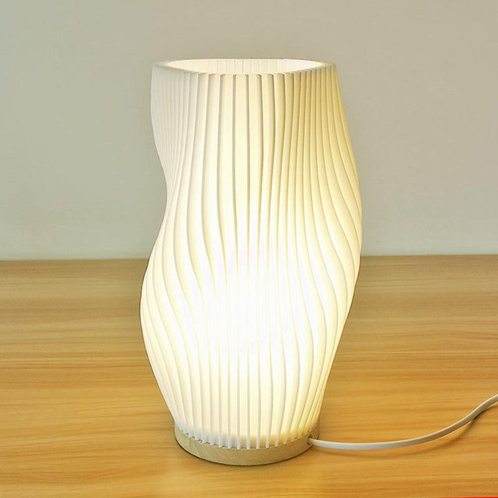 Plisseret Skrivebordslampe i Fransk Creme