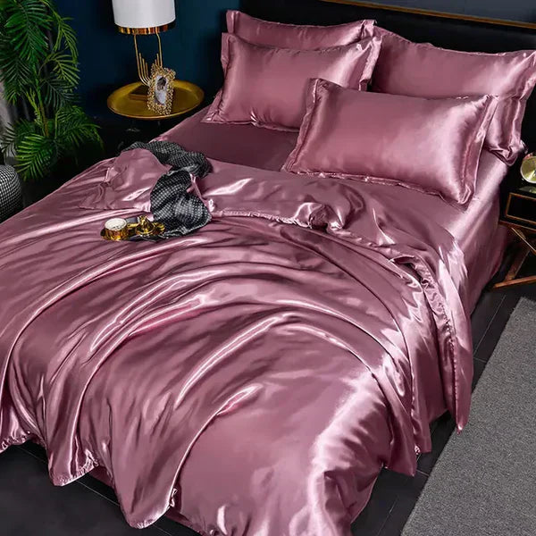 Luksuriøst Satin Dynebetræk Sæt med Pudebetræk