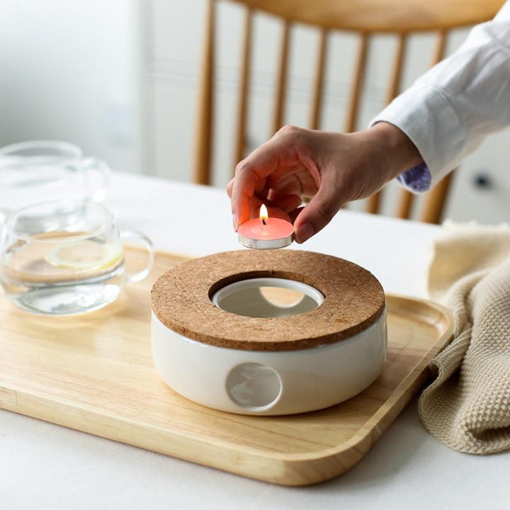 Borosilikatglas Teapot Sæt med Eg Tray og Kopper