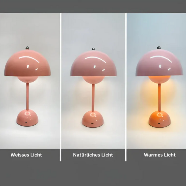 Genopladelig Skandinavisk Bordlampe med Justerbar Lysstyrke og Rustfrit Stål