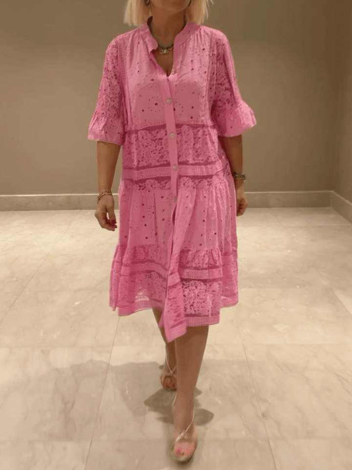 Cherylann™ | Blomstret Midi Kjole