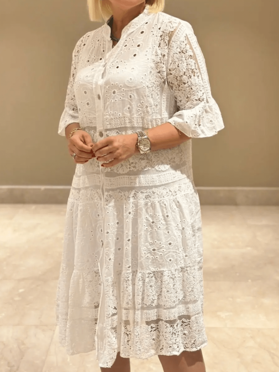 Cherylann™ | Blomstret Midi Kjole