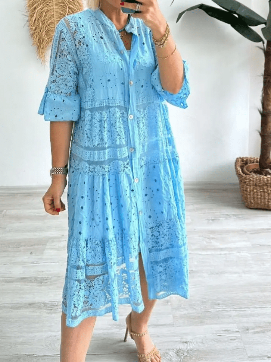 Cherylann™ | Blomstret Midi Kjole