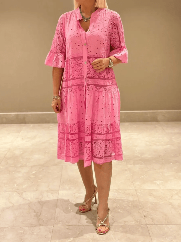 Cherylann™ | Blomstret Midi Kjole