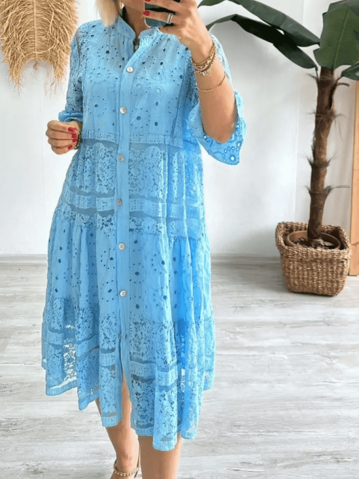 Cherylann™ | Blomstret Midi Kjole