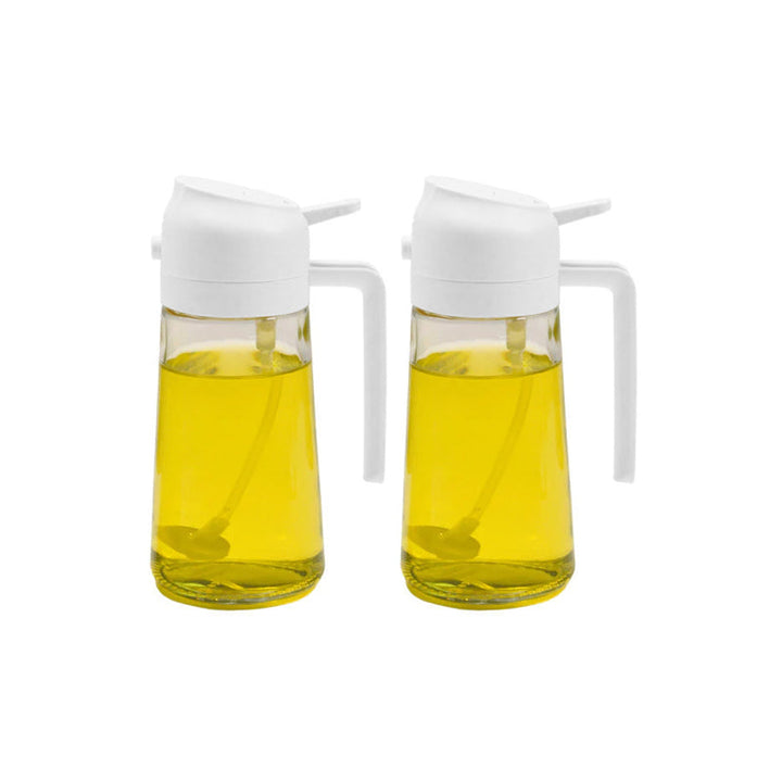 2-i-1 Glas Olie Dispenser og Sprayer med Tommelfingerpumpe