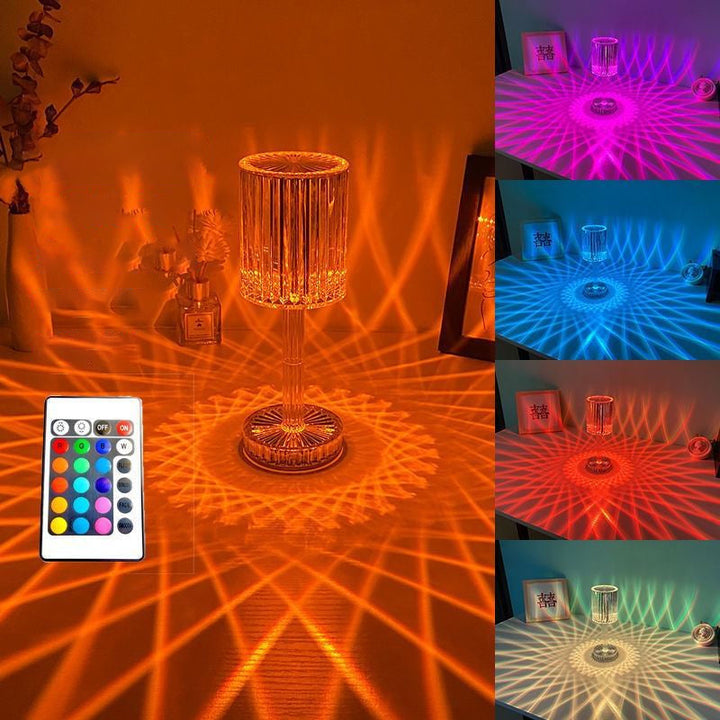 Berøringskontrol Krystal Bordlampe med RGB Lys