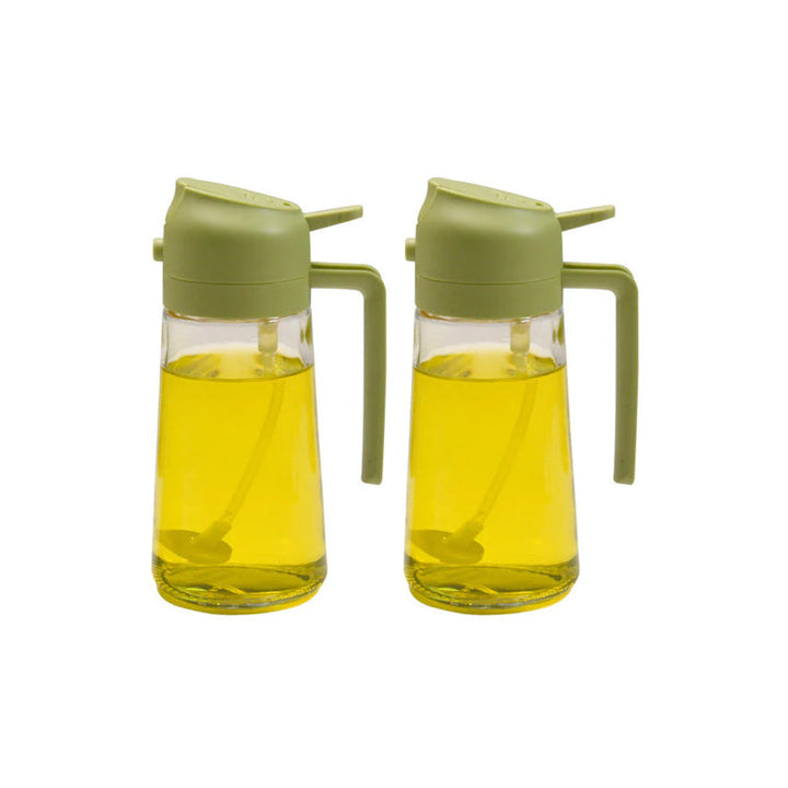 2-i-1 Glas Olie Dispenser og Sprayer med Tommelfingerpumpe