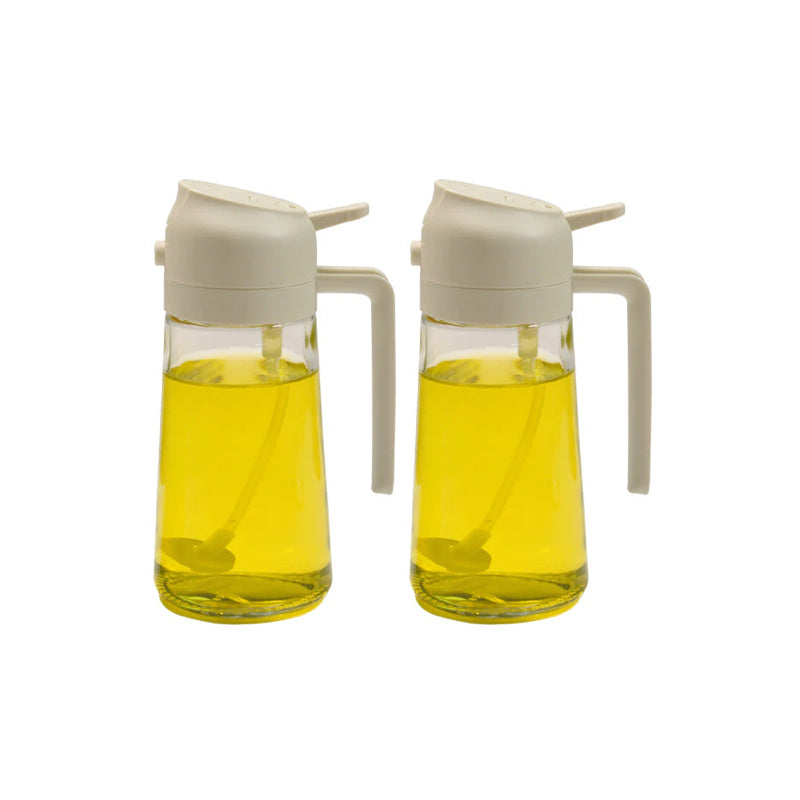 2-i-1 Glas Olie Dispenser og Sprayer med Tommelfingerpumpe