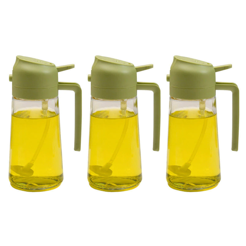 2-i-1 Glas Olie Dispenser og Sprayer med Tommelfingerpumpe