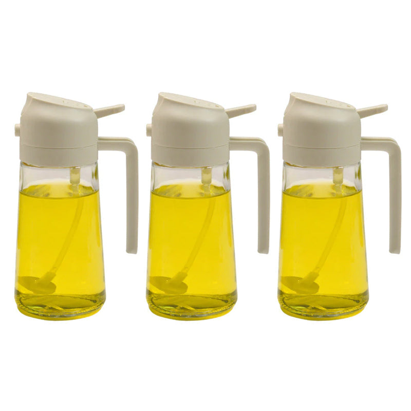 2-i-1 Glas Olie Dispenser og Sprayer med Tommelfingerpumpe