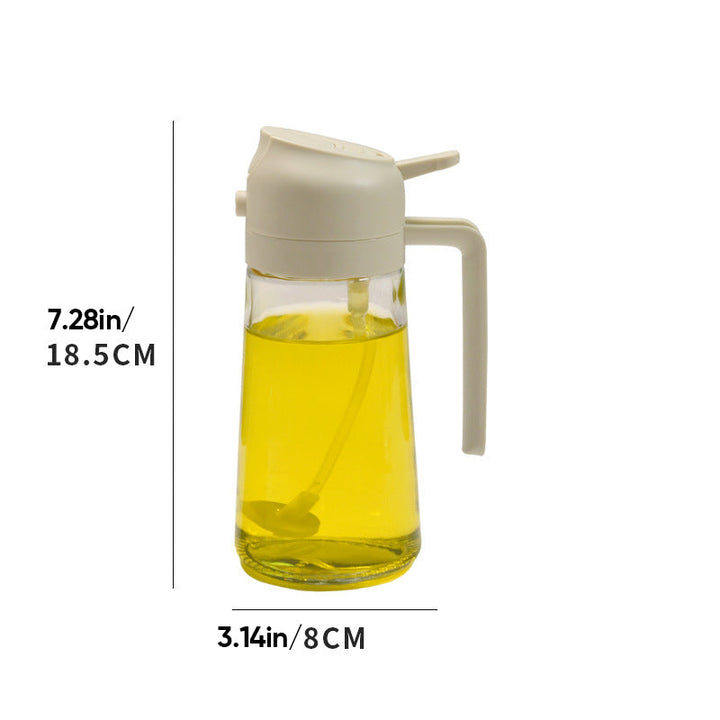 2-i-1 Glas Olie Dispenser og Sprayer med Tommelfingerpumpe