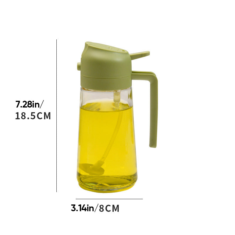 2-i-1 Glas Olie Dispenser og Sprayer med Tommelfingerpumpe