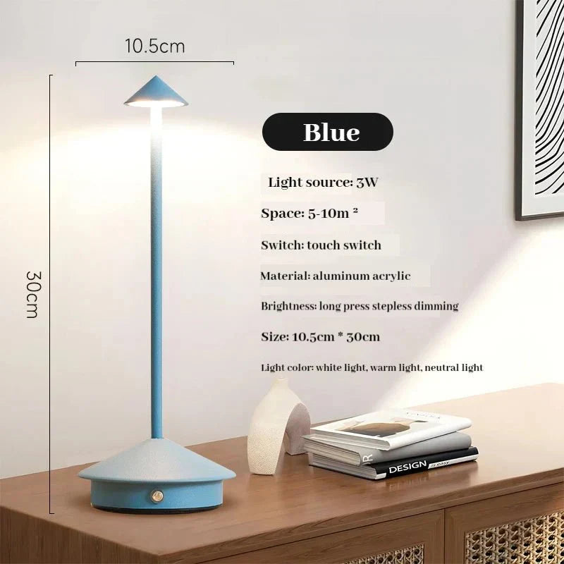 Genopladelig Berøringsfølsom Metal Bordlampe i Moderne Design