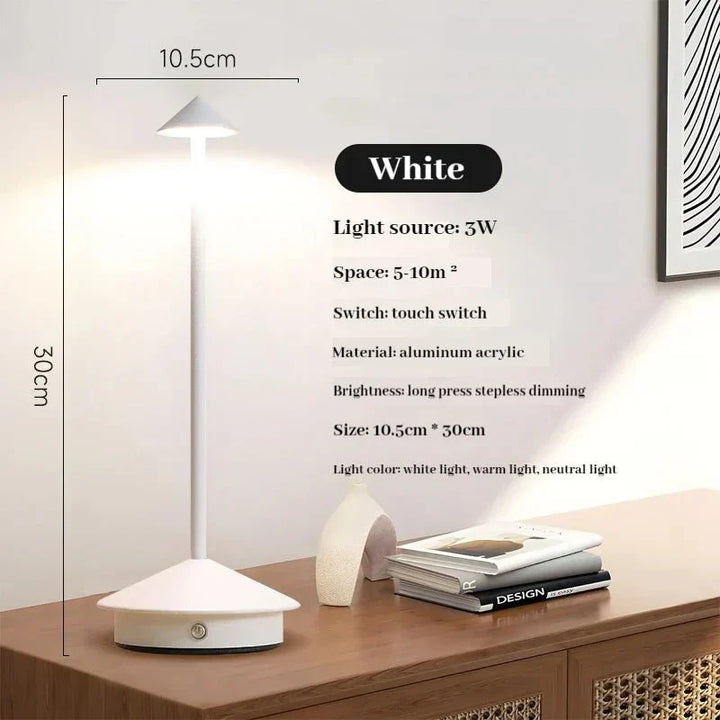 Genopladelig Berøringsfølsom Metal Bordlampe i Moderne Design