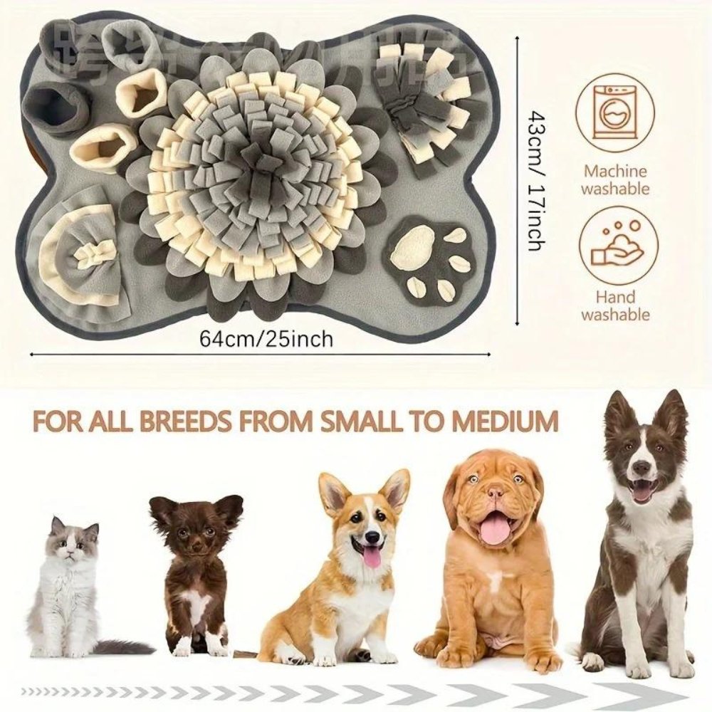 Interaktiv Snuffle Mat til Hunde - Foraging og Langsom Spisning