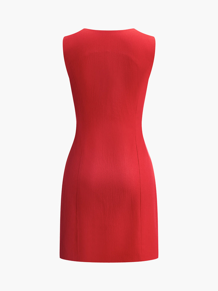 Ruby | Kvinders V-Hals Mini Kjole Uden Ærmer Fitted Sommerkjole