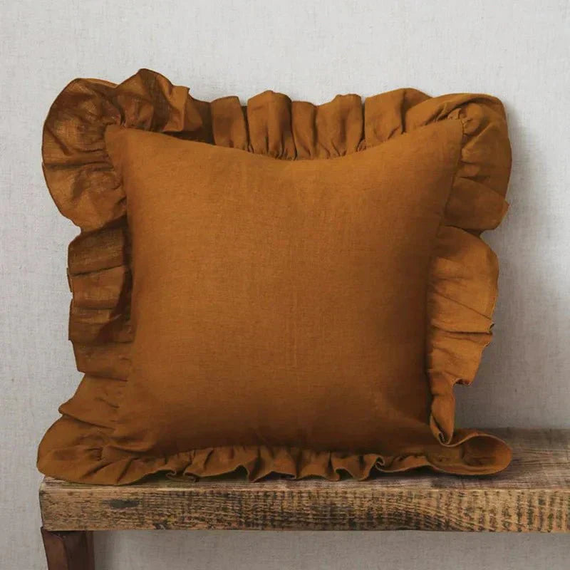 Elegant Volang Pudebetræk i 100% Linned