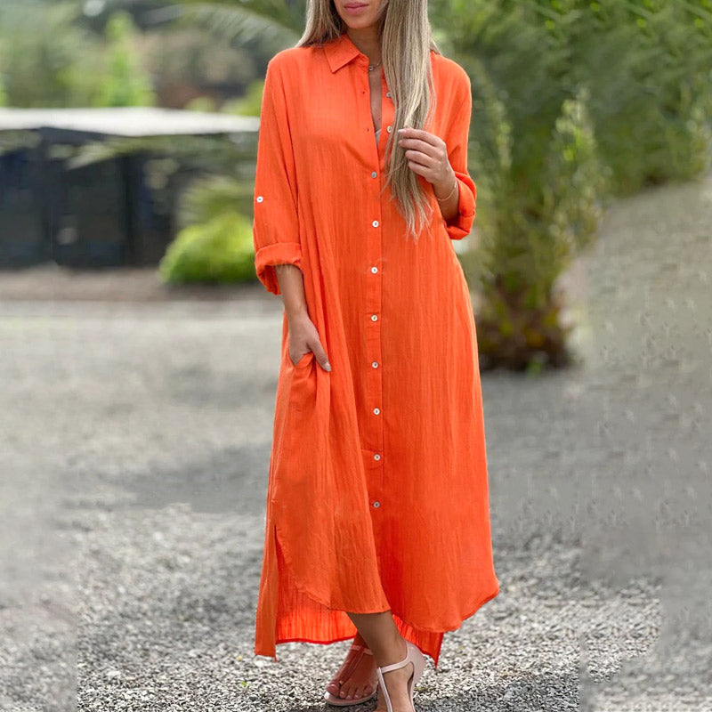Brielle | Kvinders Casual Button-Down Maxi Skjortekjole