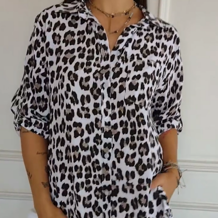 Charlene™ | Elegant Leopardprint Bluse
