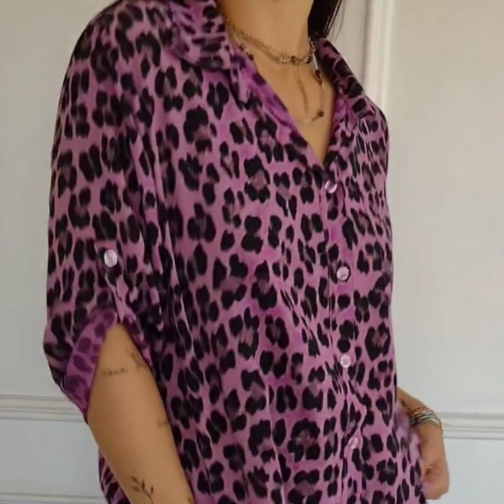 Charlene™ | Elegant Leopardprint Bluse